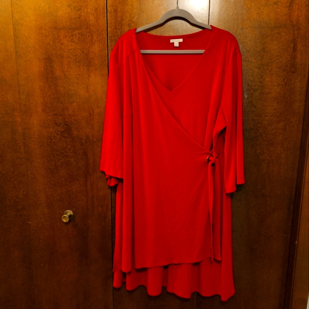 Cato red wrap dress